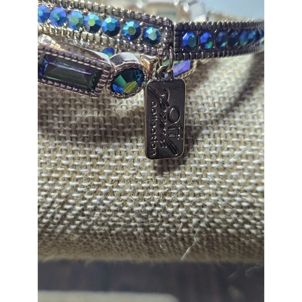 Off Park JTV 6 Pc Stretch Bracelet Set Y2K Mermaidcore Peacock Statement Crystal